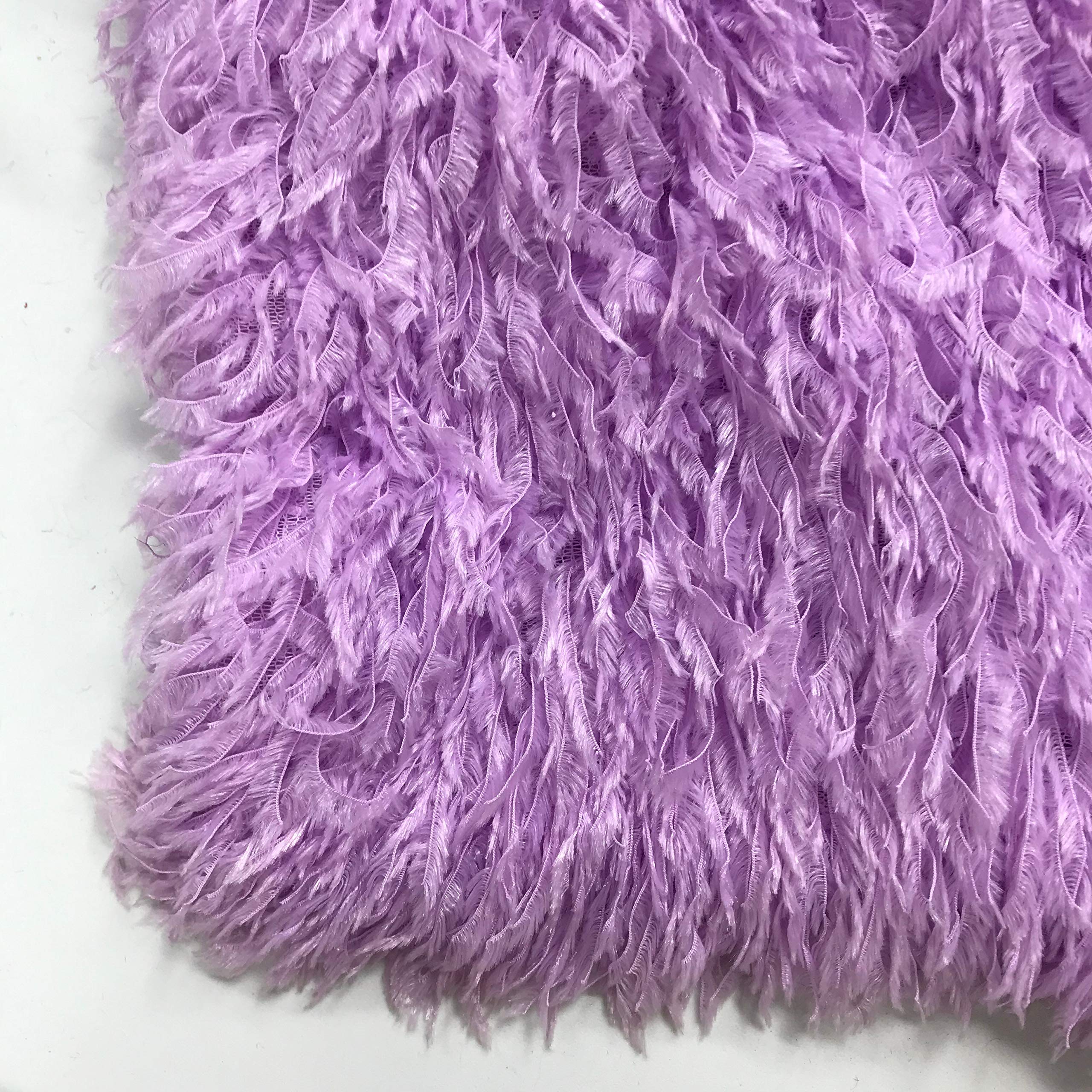 Amazon | HARAISHI Purple面白いフェイクフェザー紫生地 レースファー